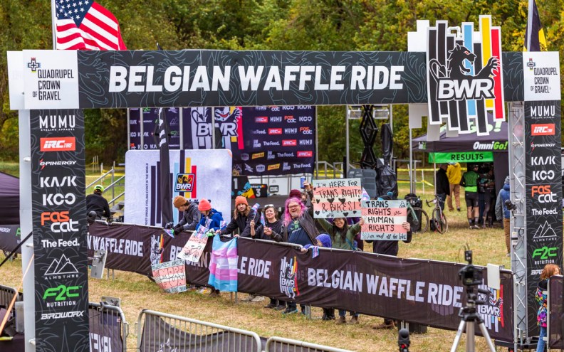 Photos: Lawrence community members rally for transgender rights during bicycle&nbsp;race